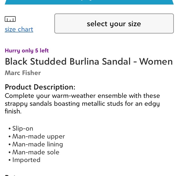 NIB Marc Fisher Black & Silver Studded Burlina Sandals Womens Size 8 Medium - Picture 8 of 8